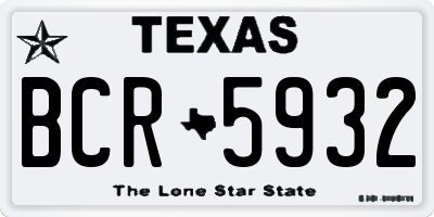 TX license plate BCR5932