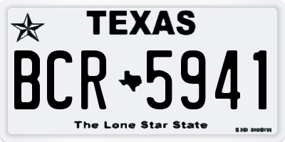 TX license plate BCR5941