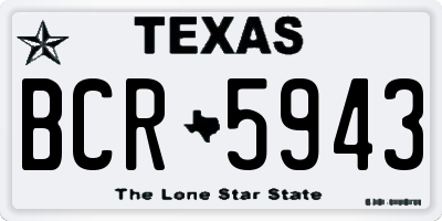 TX license plate BCR5943