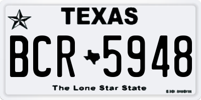TX license plate BCR5948