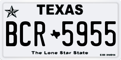 TX license plate BCR5955