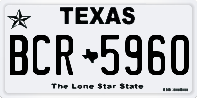 TX license plate BCR5960