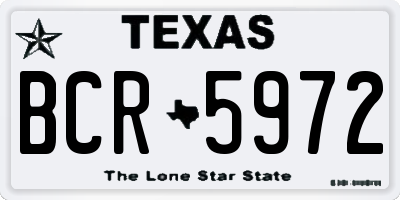 TX license plate BCR5972