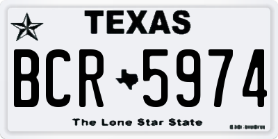 TX license plate BCR5974