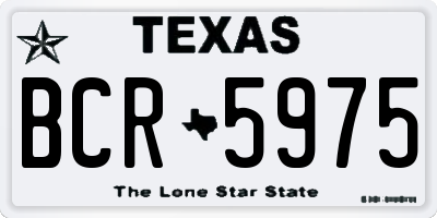 TX license plate BCR5975