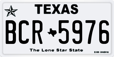 TX license plate BCR5976