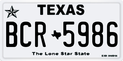 TX license plate BCR5986