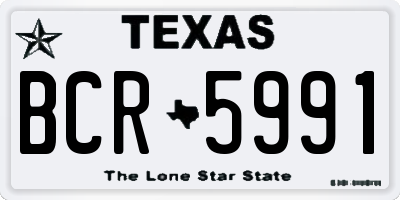 TX license plate BCR5991