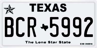 TX license plate BCR5992