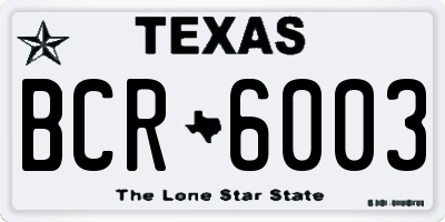 TX license plate BCR6003