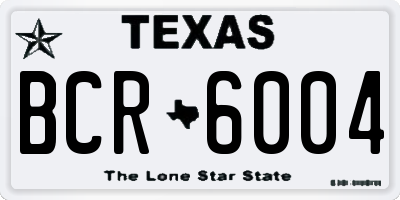 TX license plate BCR6004