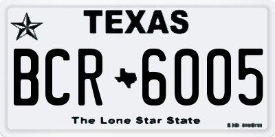 TX license plate BCR6005