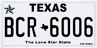 TX license plate BCR6006