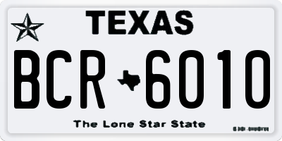 TX license plate BCR6010
