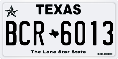 TX license plate BCR6013