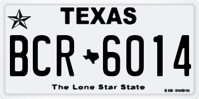 TX license plate BCR6014