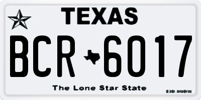 TX license plate BCR6017