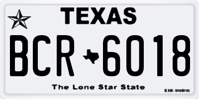 TX license plate BCR6018