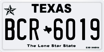 TX license plate BCR6019