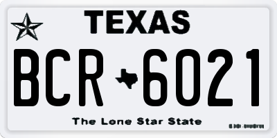 TX license plate BCR6021