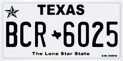 TX license plate BCR6025