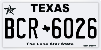 TX license plate BCR6026