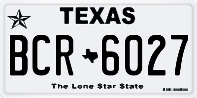 TX license plate BCR6027