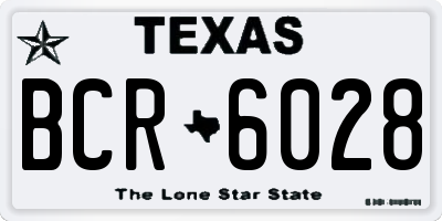 TX license plate BCR6028
