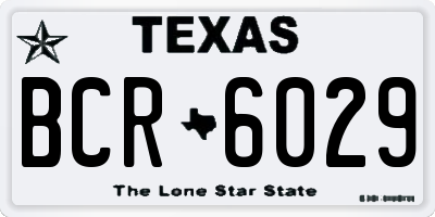 TX license plate BCR6029