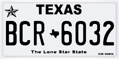 TX license plate BCR6032