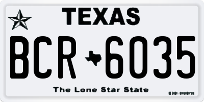 TX license plate BCR6035
