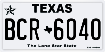 TX license plate BCR6040