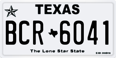 TX license plate BCR6041