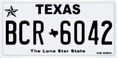 TX license plate BCR6042
