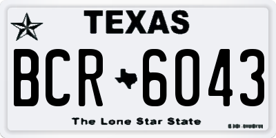 TX license plate BCR6043