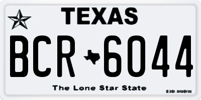 TX license plate BCR6044