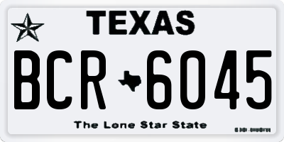 TX license plate BCR6045