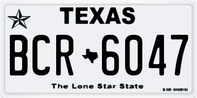 TX license plate BCR6047