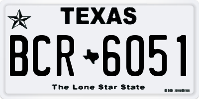 TX license plate BCR6051