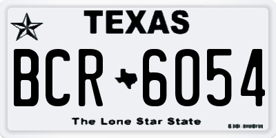 TX license plate BCR6054