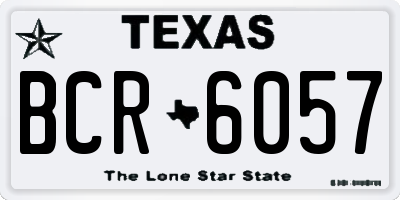 TX license plate BCR6057