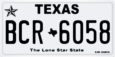 TX license plate BCR6058