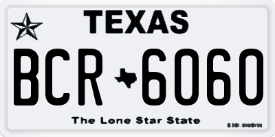 TX license plate BCR6060