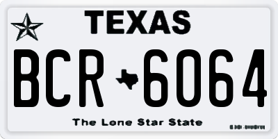 TX license plate BCR6064