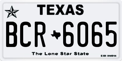TX license plate BCR6065
