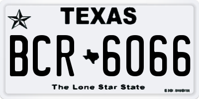 TX license plate BCR6066