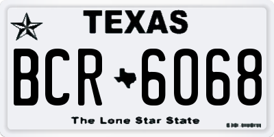 TX license plate BCR6068
