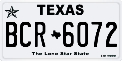 TX license plate BCR6072