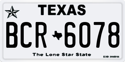 TX license plate BCR6078