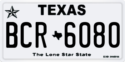 TX license plate BCR6080